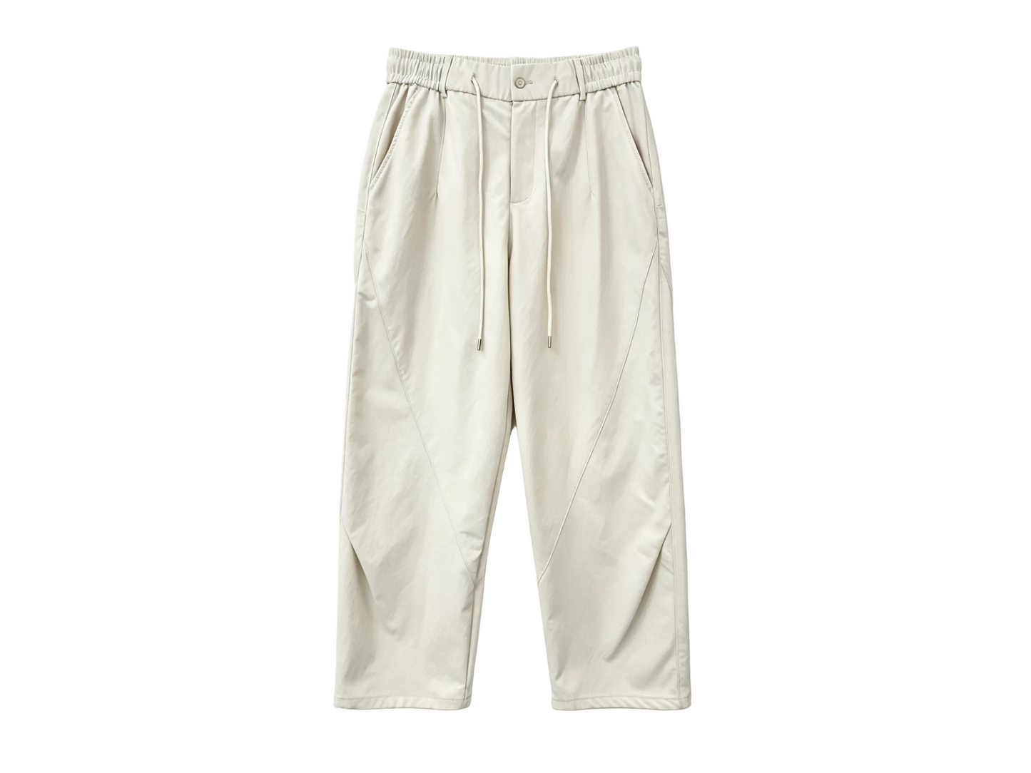 Wholesale Light Grey Curved-Seam Wide-Leg Casual Pants